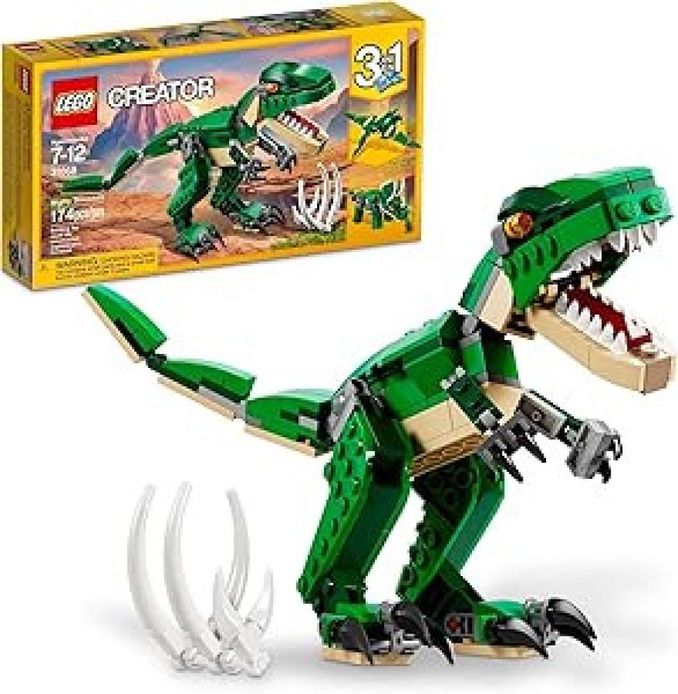 LEGO Creator 3 in 1 Mighty Dinosaur Toy, Transforms from T. rex to Triceratops to Pterodactyl Dinosaur Figures, Great Gift for 7-12 Year Old Boys & Girls