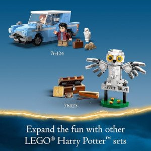 LEGO Harry Potter Flying Ford Anglia, Buildable Car Toy with 2 Minifigures for Role Play, Fantasy Playset for Kids, Harry Potter Car, Gift for Boys, Girls and Any Fan Ages 7 and Up
