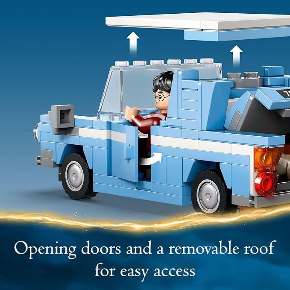 LEGO Harry Potter Flying Ford Anglia, Buildable Car Toy with 2 Minifigures for Role Play, Fantasy Playset for Kids, Harry Potter Car, Gift for Boys, Girls and Any Fan Ages 7 and Up