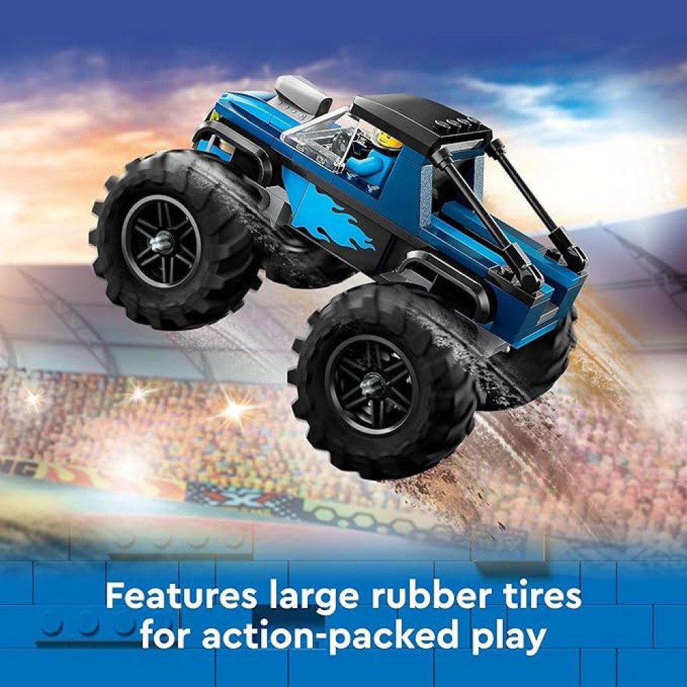 LEGO City Blue Monster Truck Off-Road Toy Playset with a Driver Minifigure, Imaginative Toys for Kids, Fun Gift for Boys and Girls Aged 5 Plus, Mini Monster Truck