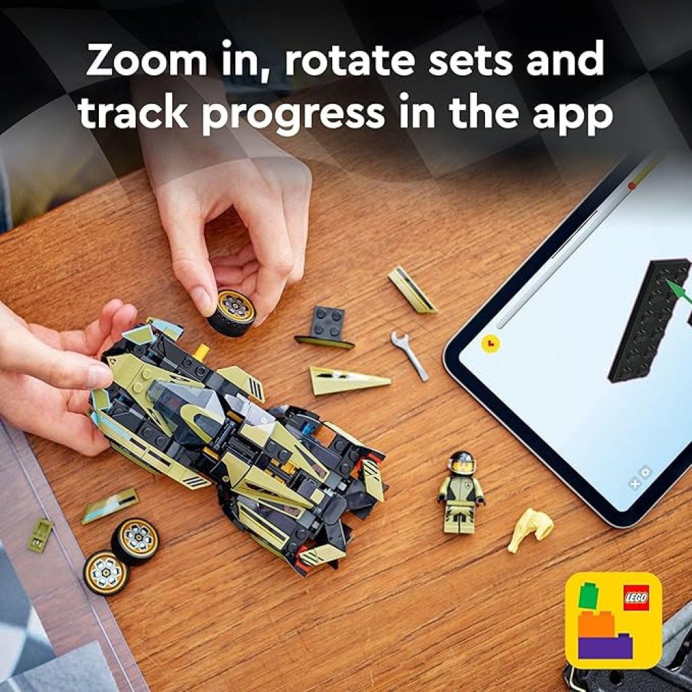 LEGO Speed Champions Lamborghini Lambo V12 Vision GT Super Car, Formula 1 Vehicle Toy, Driving Playset, Buildable Model Set for Kids, Lamborghini Car, Gift for Kids and Gaming Fans, F1 Toy Car