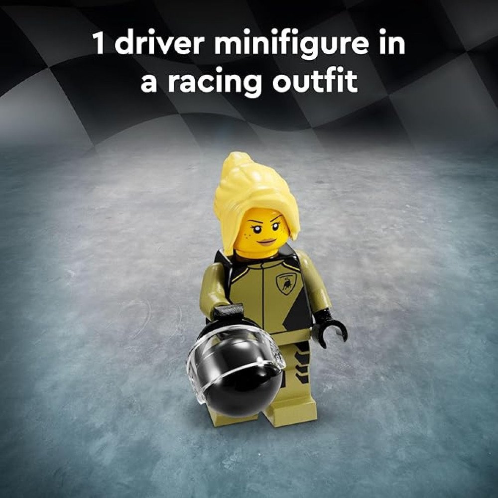 LEGO Speed Champions Lamborghini Lambo V12 Vision GT Super Car, Formula 1 Vehicle Toy, Driving Playset, Buildable Model Set for Kids, Lamborghini Car, Gift for Kids and Gaming Fans, F1 Toy Car