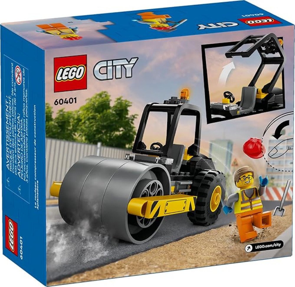 LEGO City Construction Steamroller Toy Playset, Fun Gift, Construction Toy Set for Kids Aged 5 Years Old Plus, Model Truck with a Worker Minifigure, Imaginative Play for Boys and Girls