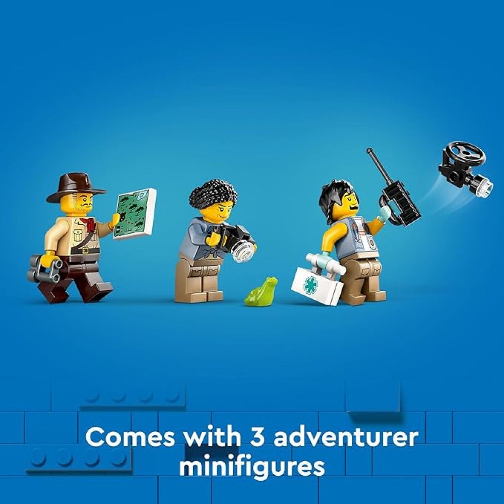 LEGO City Jungle Explorer Off-Road Truck, Jungle Toy Building Set for Kids Aged 6 and Up, Fun Birthday Gift Idea, Off-Road Toy Truck Vehicle, 3 Adventurer Minifigures, Tiger Figure and Car Toy