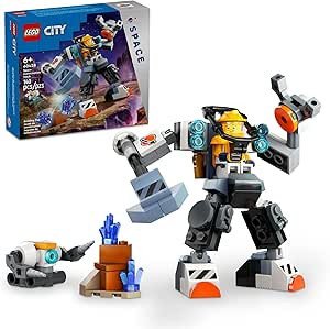 LEGO City Space Construction Mech Suit Building Set, Fun Space Toy for Kids Ages 6 and Up, Space Gift Idea for Boys and Girls Who Love Imaginative Play, Includes Pilot Minifigure and Robot Toy,