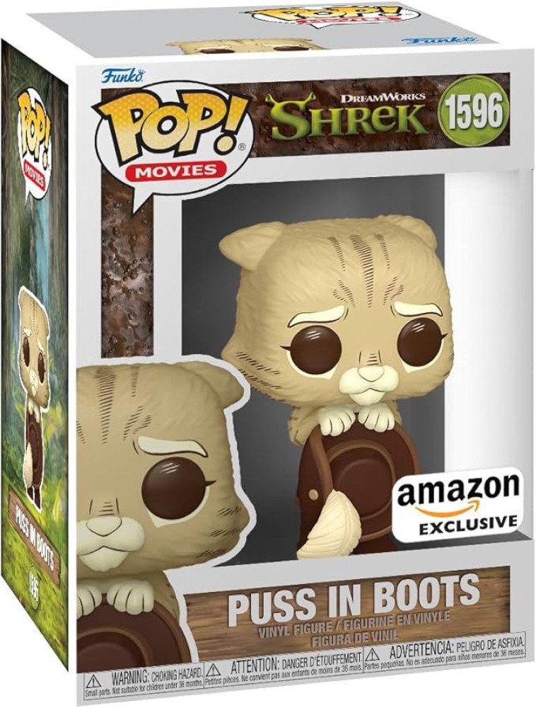Funko Pop! Movies: DreamWorks 30th Anniversary - Shrek, Puss in Boots Brown, Amazon Exclusive