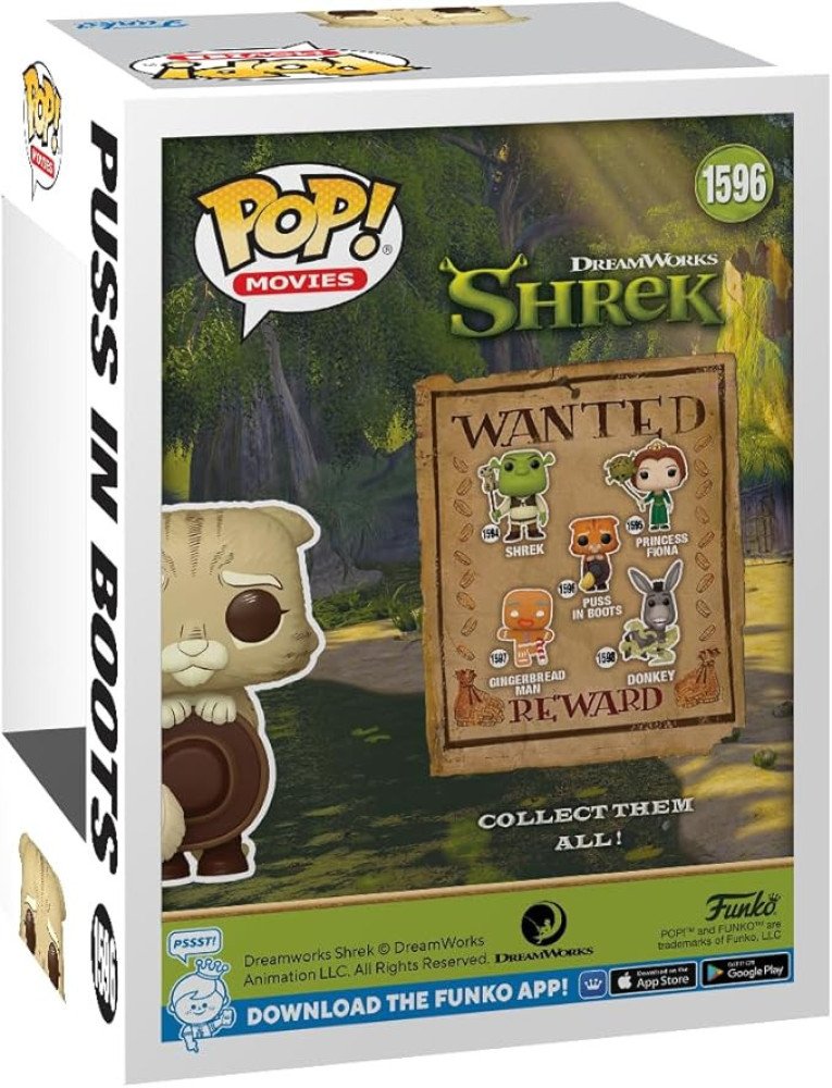Funko Pop! Movies: DreamWorks 30th Anniversary - Shrek, Puss in Boots Brown, Amazon Exclusive