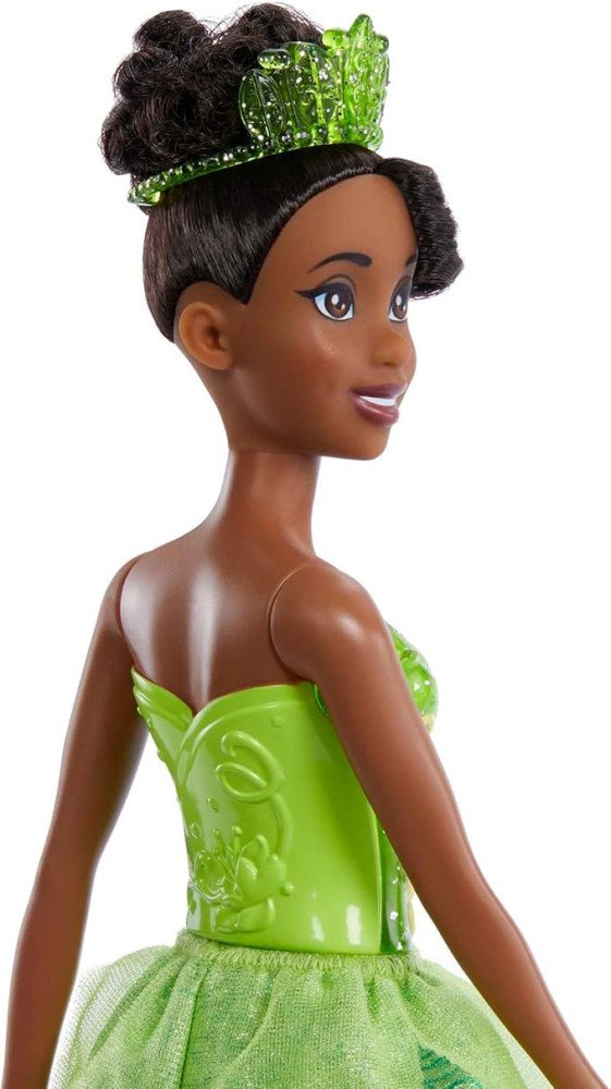 Mattel Disney Princess Toys, Tiana Fashion Doll, Sparkling Look with Brown Hair, Brown Eyes & Tiara Accessory, Inspired by The Princess & The Frog