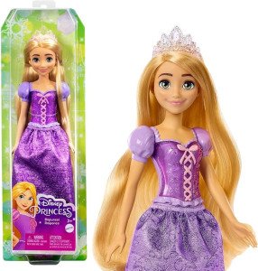 Mattel Disney Princess Toys, Rapunzel Fashion Doll, Sparkling Look with Blonde Hair, Blue Eyes & Tiara Accessory, Inspired by the Movie Tangled