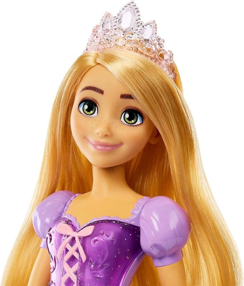 Mattel Disney Princess Toys, Rapunzel Fashion Doll, Sparkling Look with Blonde Hair, Blue Eyes & Tiara Accessory, Inspired by the Movie Tangled