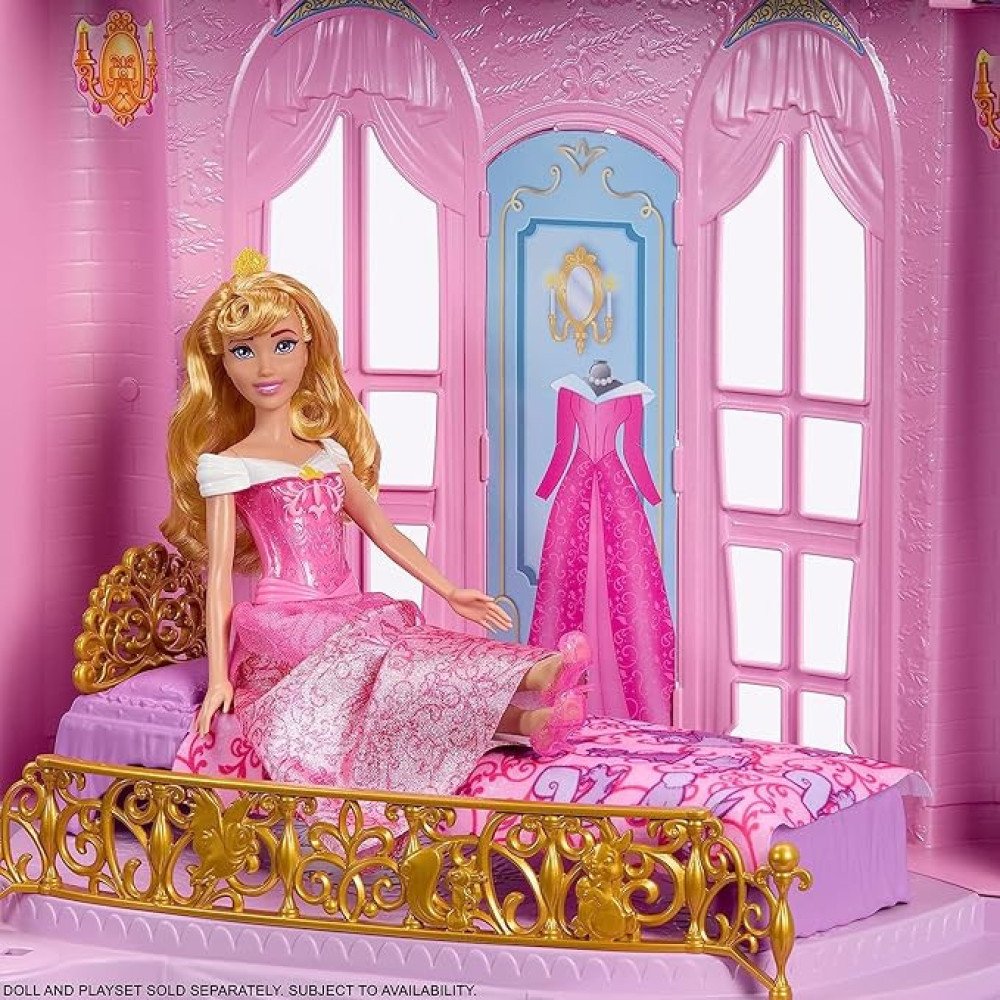 Mattel Disney Princess Toys, Ultimate Castle Doll House with Lights & Sounds, 3 Levels, 25+ Furniture Play Pieces & Accessories, 4 ft Tall