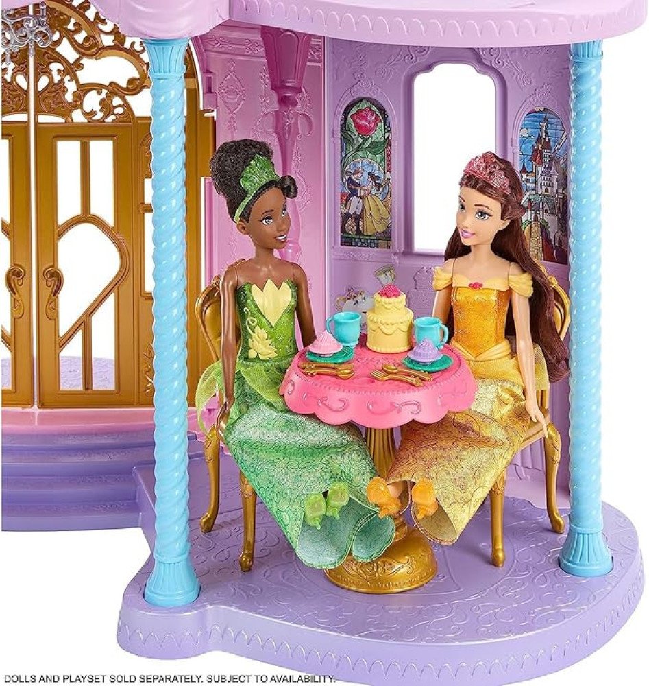 Mattel Disney Princess Toys, Ultimate Castle Doll House with Lights & Sounds, 3 Levels, 25+ Furniture Play Pieces & Accessories, 4 ft Tall