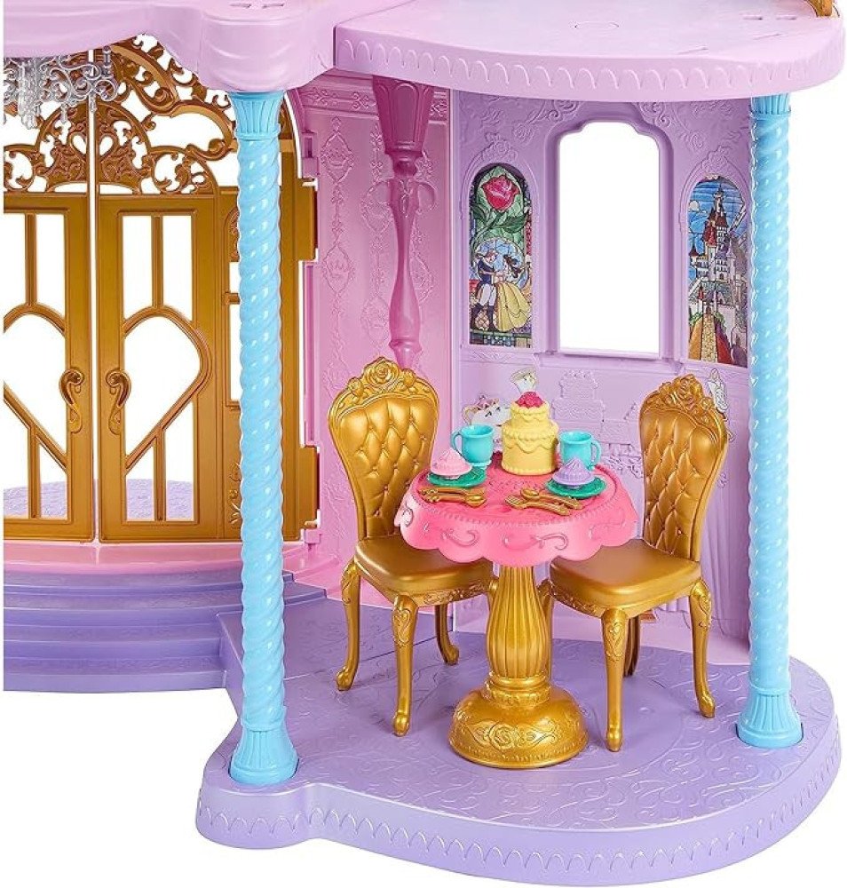 Mattel Disney Princess Toys, Ultimate Castle Doll House with Lights & Sounds, 3 Levels, 25+ Furniture Play Pieces & Accessories, 4 ft Tall