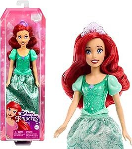 Mattel Disney Princess Toys, Ariel Fashion Doll, Sparkling Look with Red Hair, Blue Eyes & Tiara Accessory, Inspired by The Little Mermaid Movie