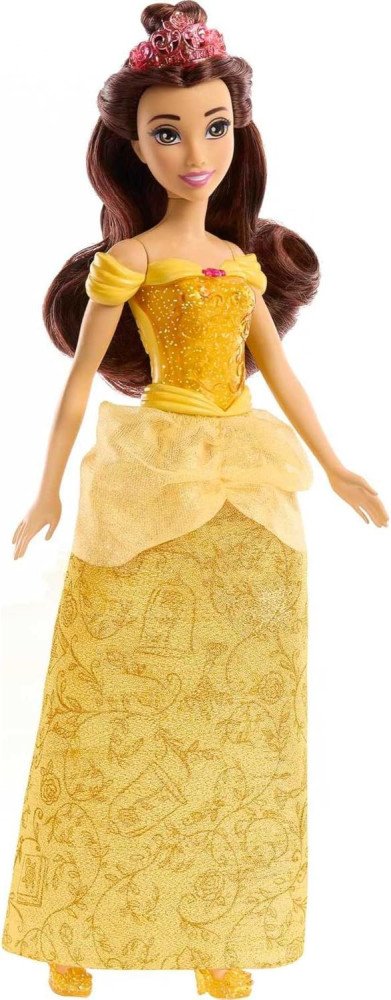 Mattel Disney Princess Toys, Belle Fashion Doll, Sparkling Look with Brown Hair, Brown Eyes & Tiara Accessory, Inspired by the Beauty & the Beast Movie