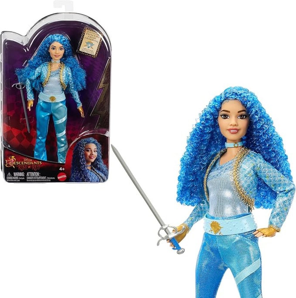 Mattel Disney Descendants 4: The Rise of Red Fashion Doll & Accessory - Princess Chloe Charming, Daughter of Cinderella with Movie-Inspired Clothes & Sword