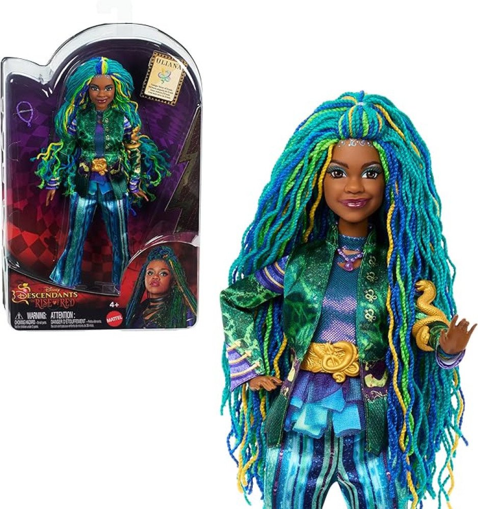 Mattel Disney Descendants 4: The Rise of Red Fashion Doll & Accessory - Uliana, Younger Sister of Ursula with Movie-Inspired Clothes & Necklace