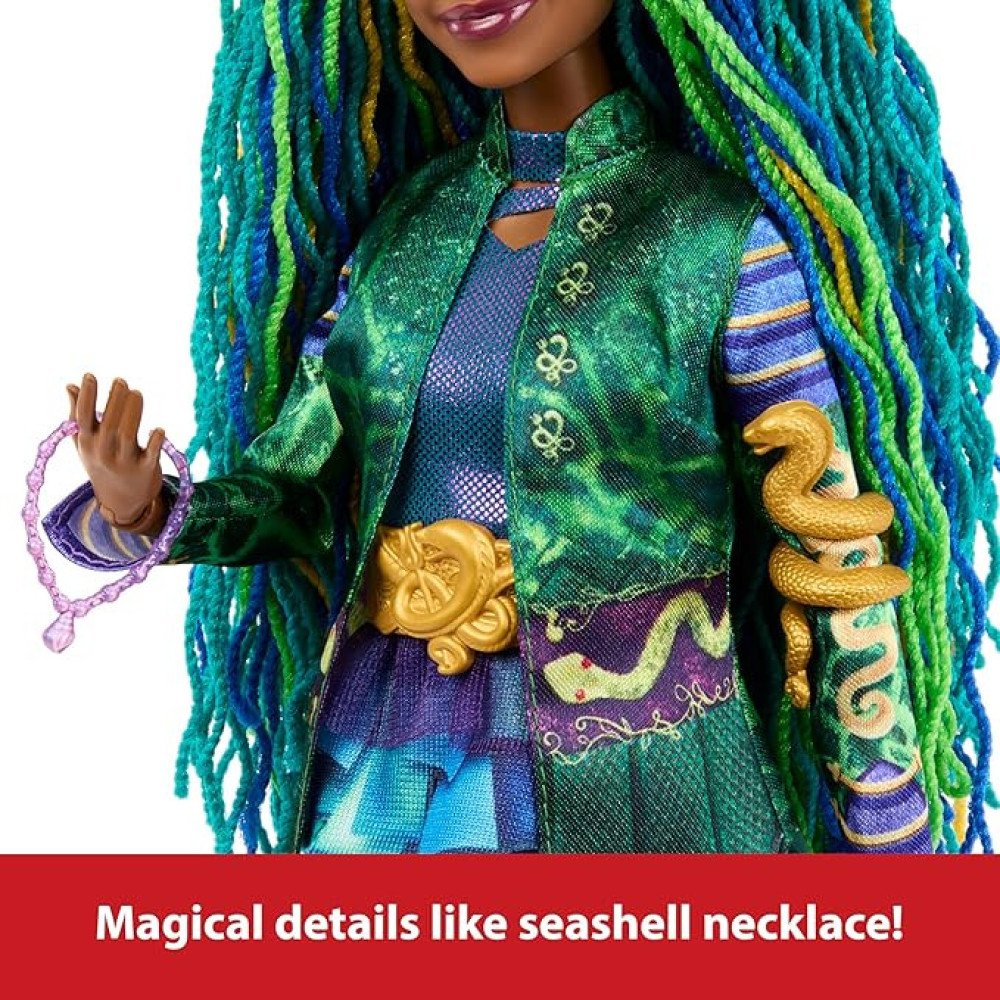 Mattel Disney Descendants 4: The Rise of Red Fashion Doll & Accessory - Uliana, Younger Sister of Ursula with Movie-Inspired Clothes & Necklace