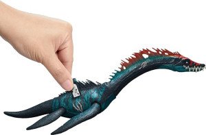 Mattel Jurassic World Chaos Theory Gigantic Trackers Styxosaurus Dinosaur Figure, Large Species Toy, Head Attack, Chomp & Paddle Motion, Digital Play