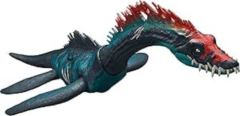 Mattel Jurassic World Chaos Theory Gigantic Trackers Styxosaurus Dinosaur Figure, Large Species Toy, Head Attack, Chomp & Paddle Motion, Digital Play