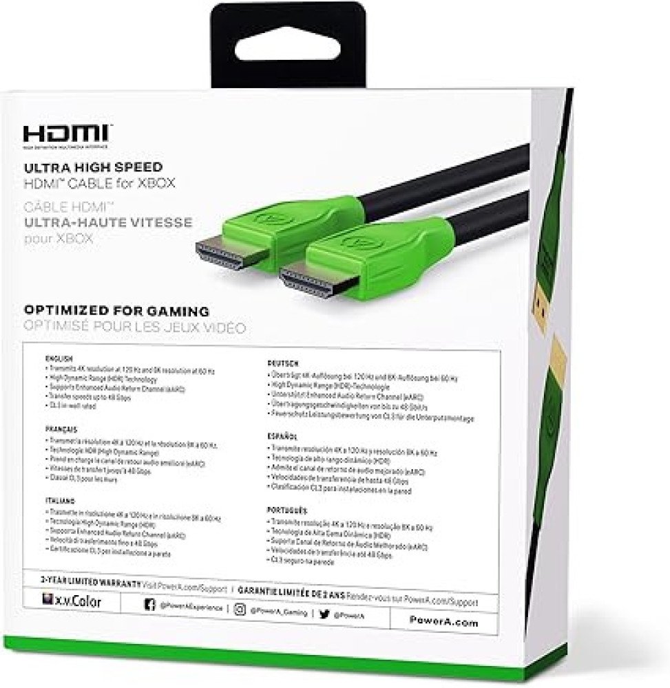 PowerA Ultra High Speed HDMI Cable for Xbox Series X|S, Cable, HDMI 2.1, Xbox, Officially Licensed