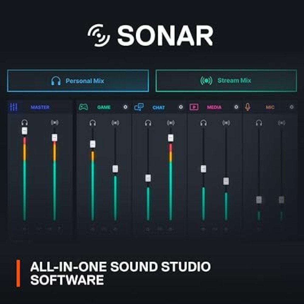 SteelSeries Alias Pro Kit — XLR Mic + Stream Mixer — 3X Bigger Capsule for Gaming, Streaming and Podcasting — USB/XLR Interface — Free Sonar Audio Software — Custom Controls — RGB — Single or Dual PC