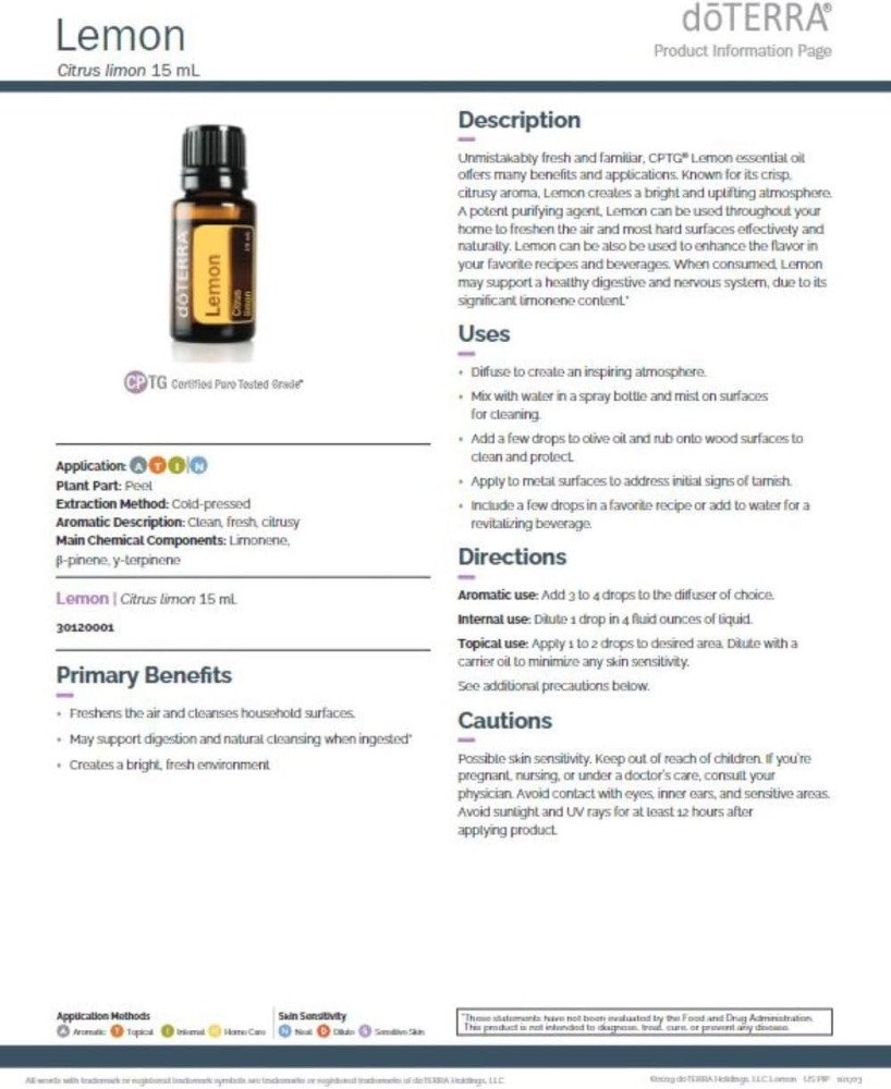 doTERRA Lemon Essential Oil 15 ml