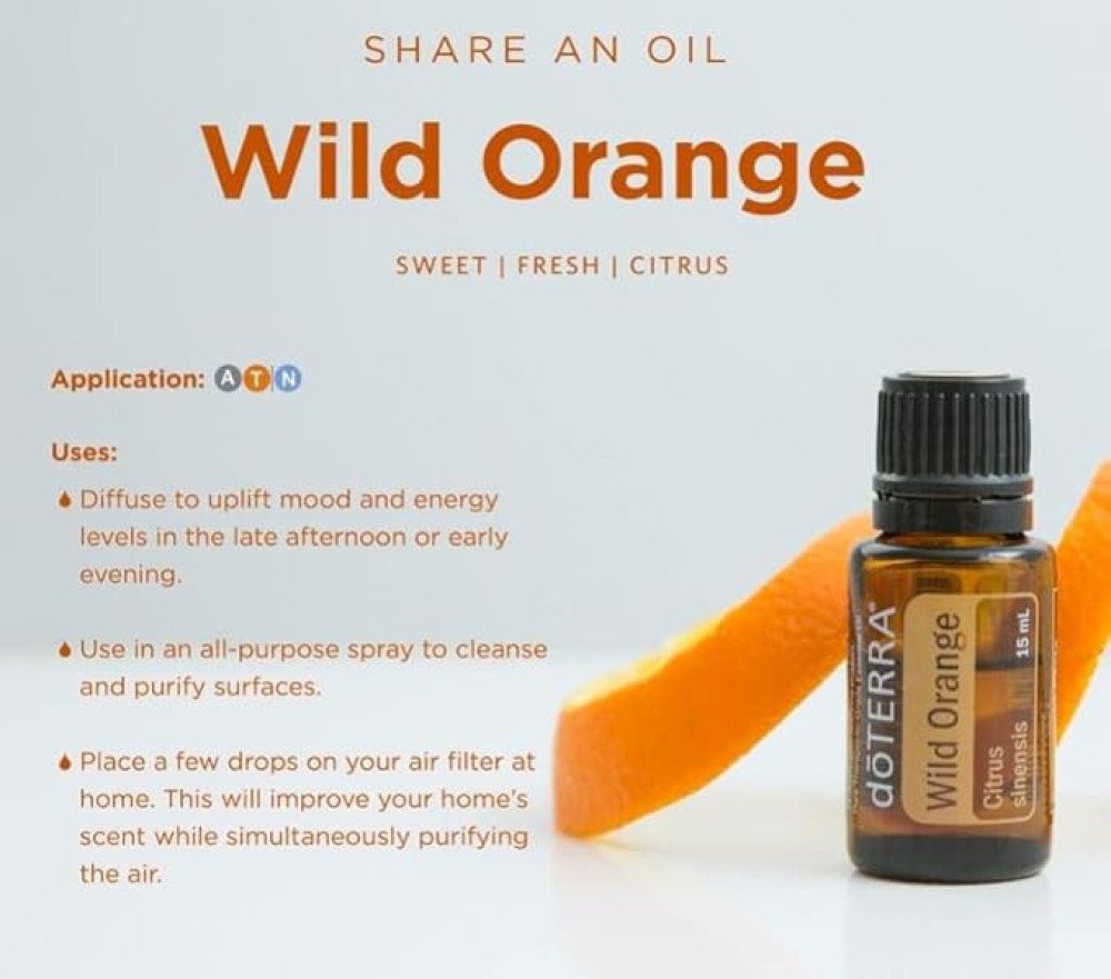 doTERRA Wild Orange Essential Oil - Powerful Cleanser and Purifying Agent, Supports Healthy Immune Function, Uplifts Mind and Body; For Diffusion, Internal, or Topical Use - 15 ml